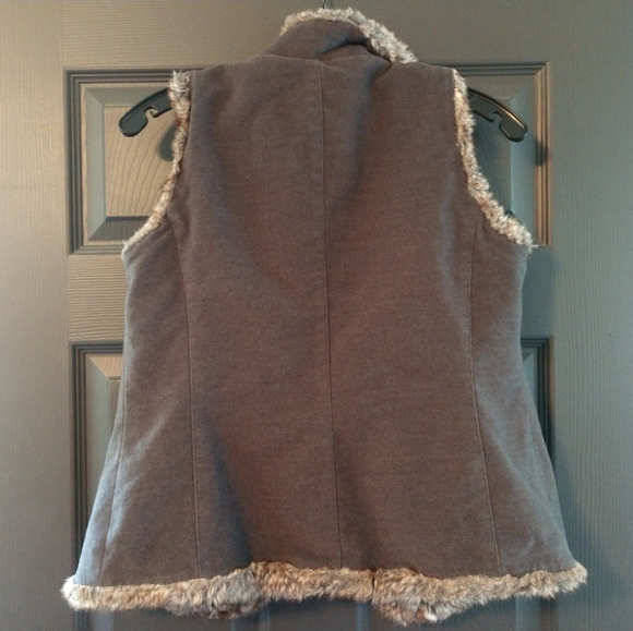 J Jill Grey Fur Lined Vest Women's Extra Small - Picture 5 of 5